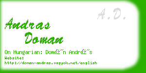 andras doman business card